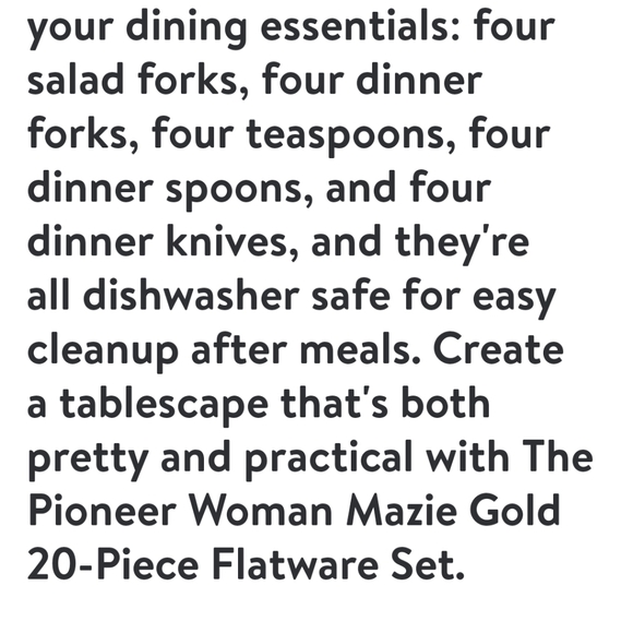 Sold out❤️ New Pioneer Woman Mazie Gold 20-Piece Flatware Set - Picture 4 of 8